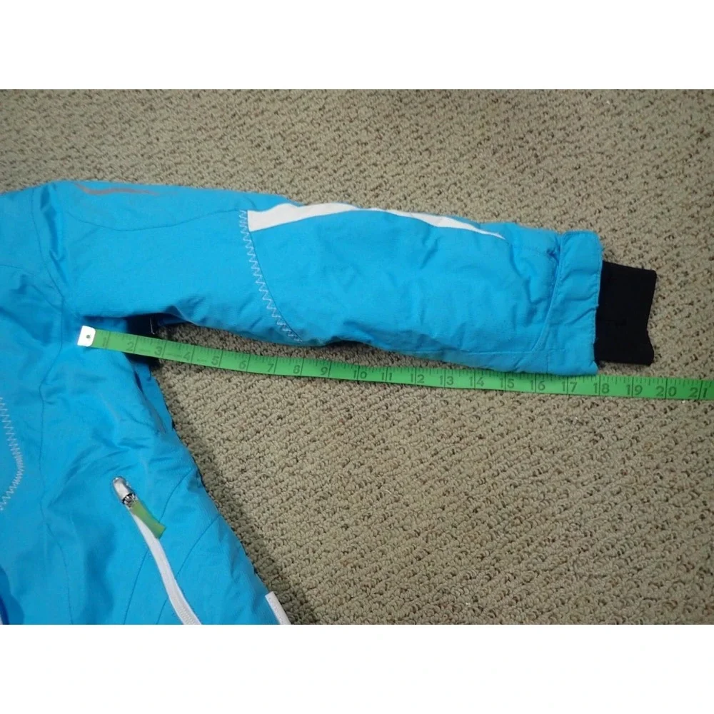 Obermeyer Ski Jacket Juniors 14 Turquoise Blue Good Insulated Hooded Winter Coat